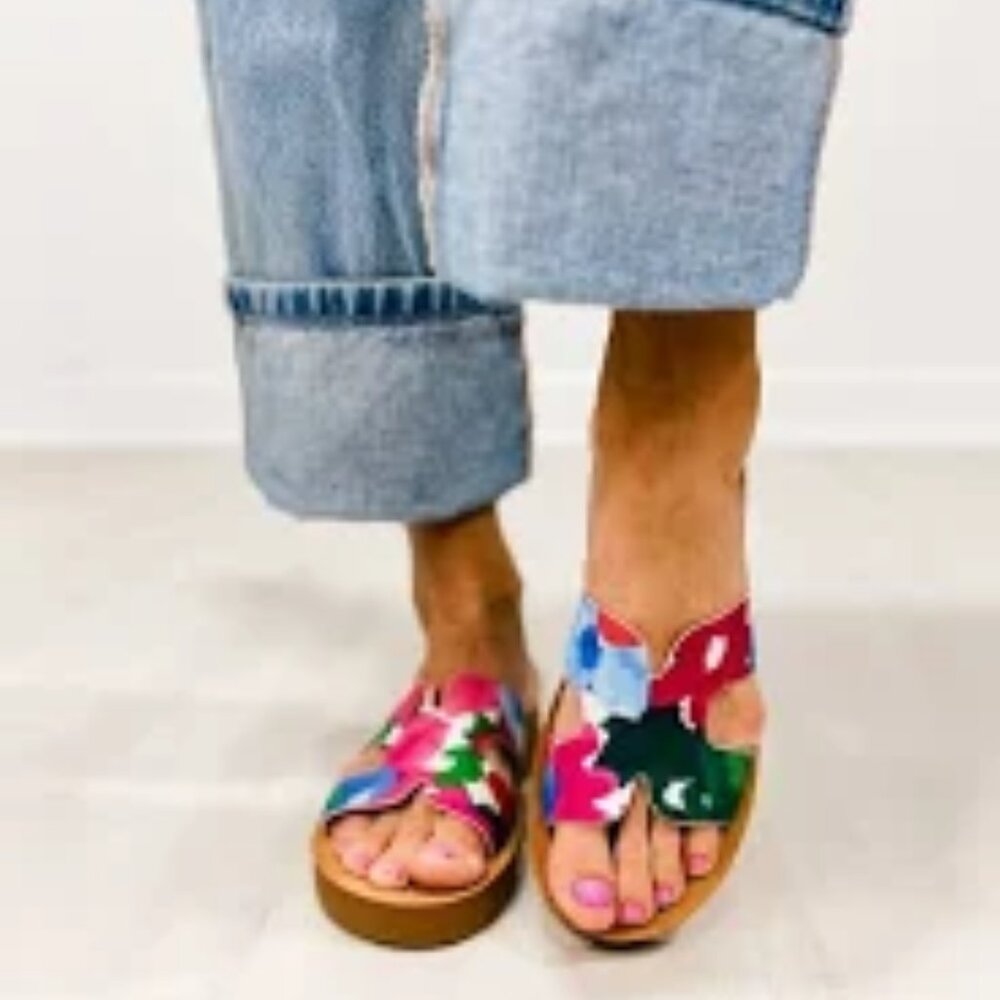 CORKYS Hold Please Women's Multicolored Floral Sandals womens size 10 NIB - Picture 8 of 8